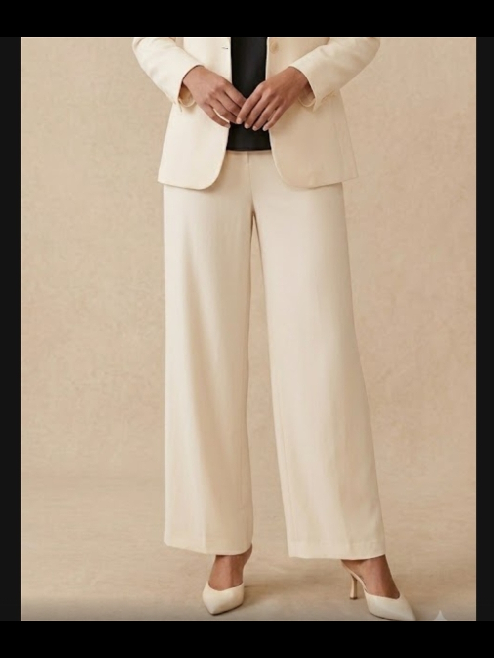 Talbots 100% Silk Soft Peach Wide-Leg Dress Pants, Size 14, NWOT